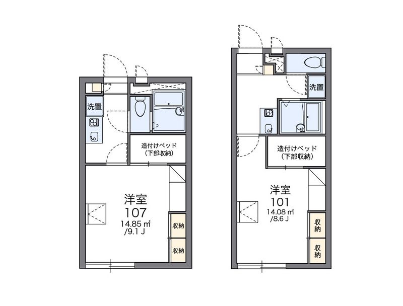 レオパレスプリート 間取図
