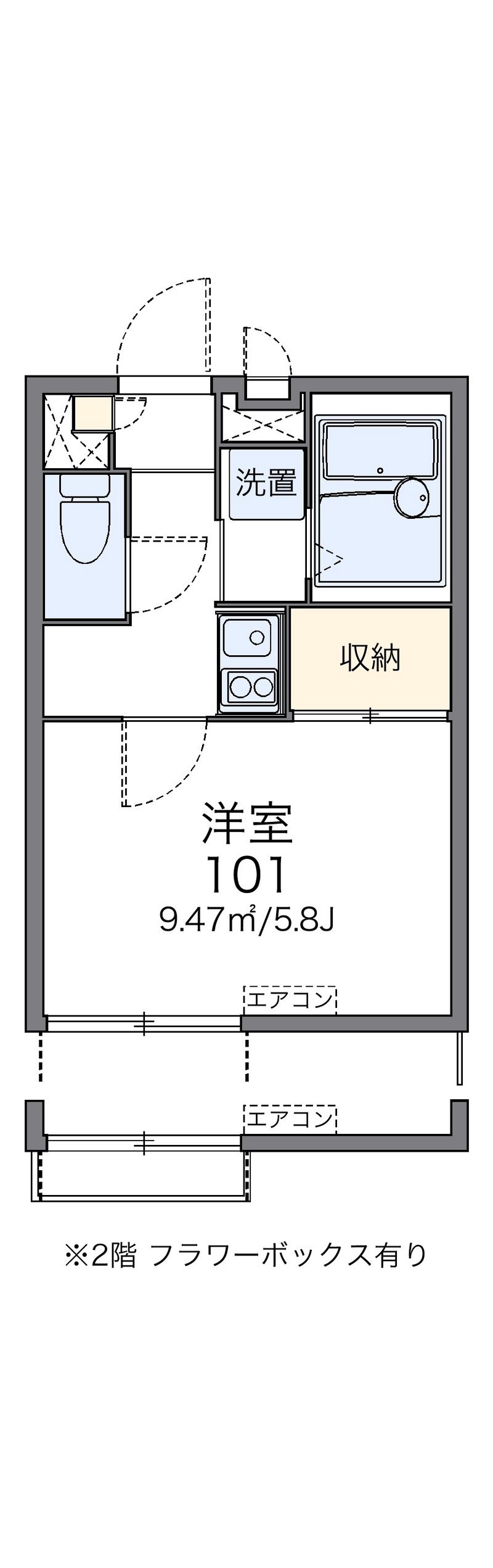 レオパレスモンターニュ日向 間取図
