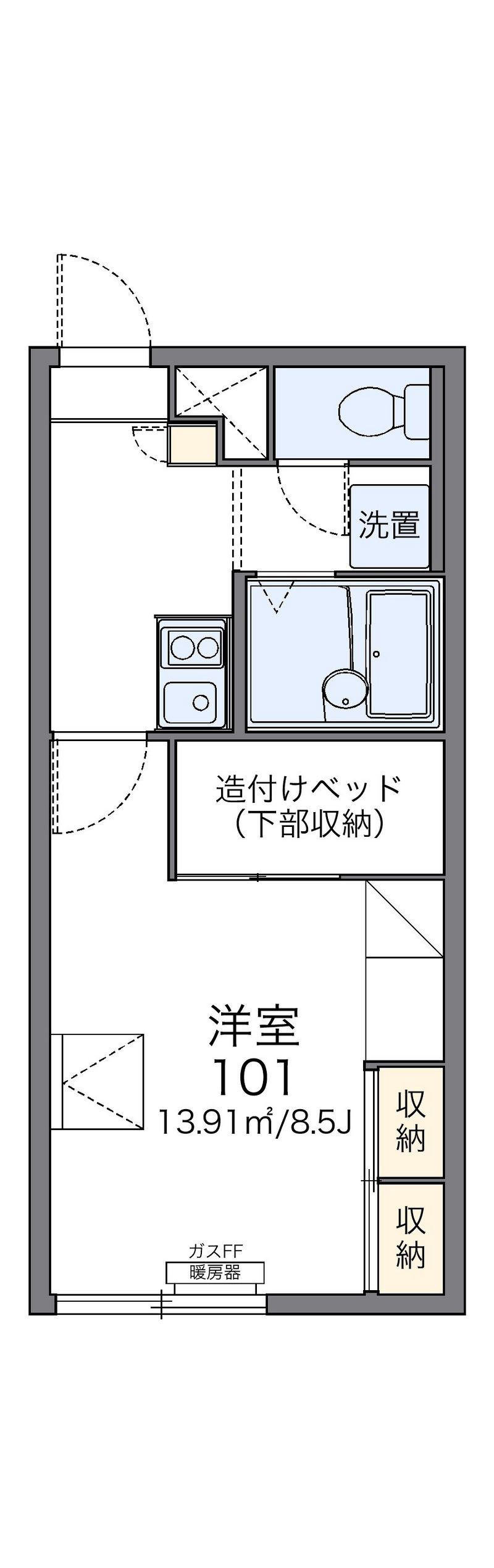 レオパレスわかば 間取図