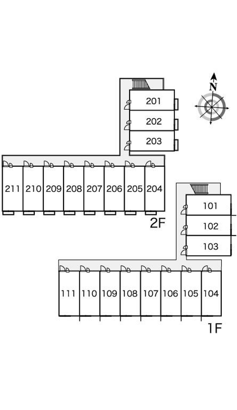 レオパレスＫ南片江 間取り配置図