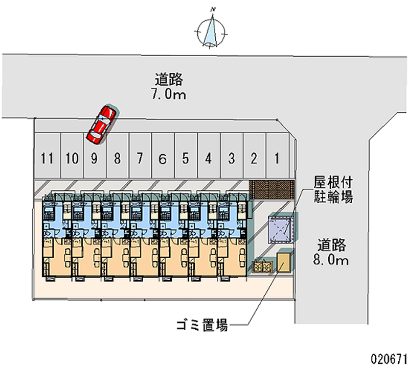 レオパレスボヌール 月極駐車場