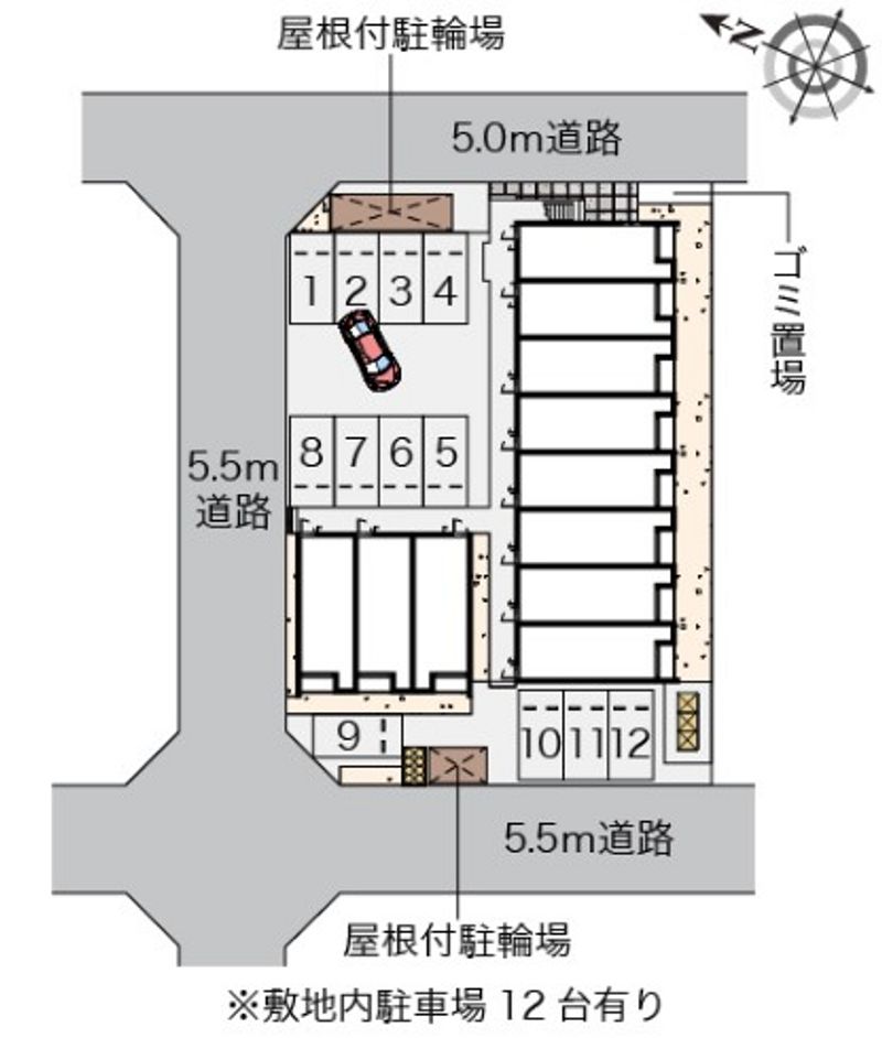 クレイノ伊料北 駐車場