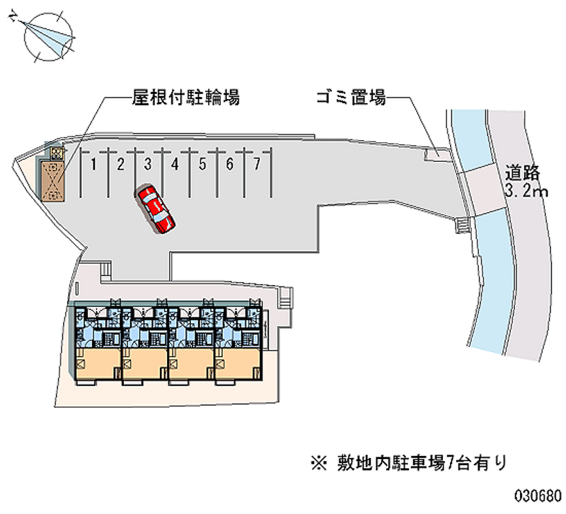 レオパレスオーブ 月極駐車場