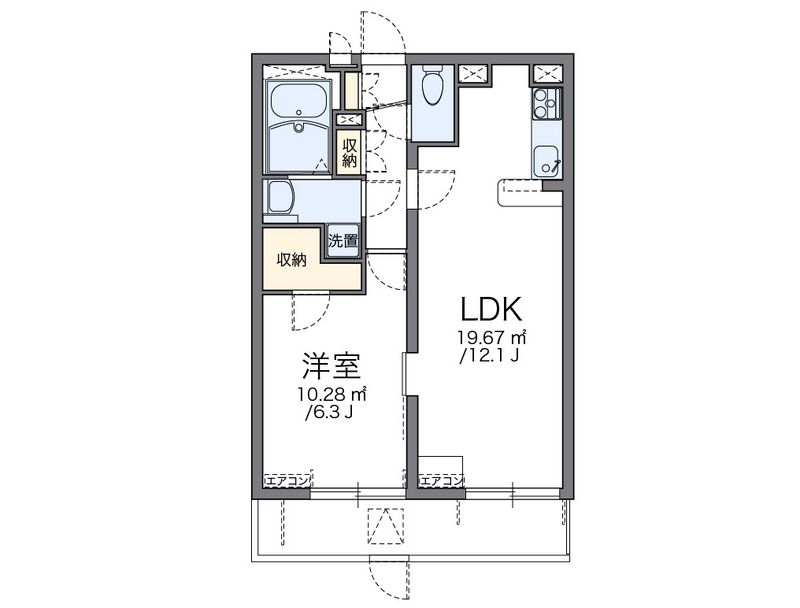 レオパレスグリーンアンバー 間取図