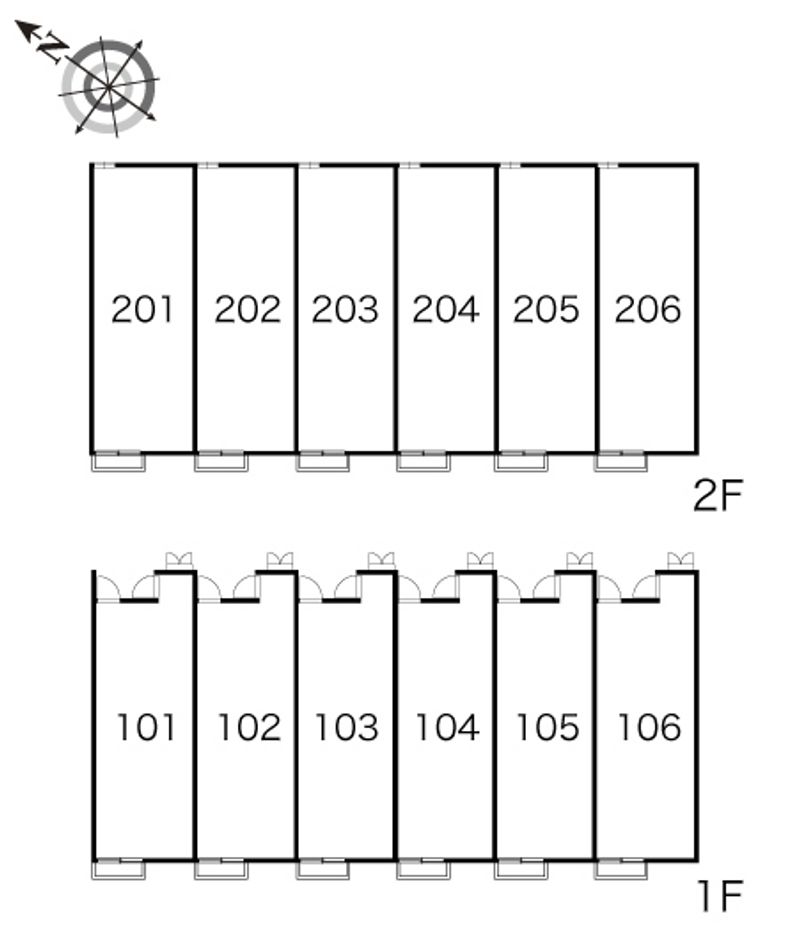 レオパレスパピヨンＢ 間取配置図