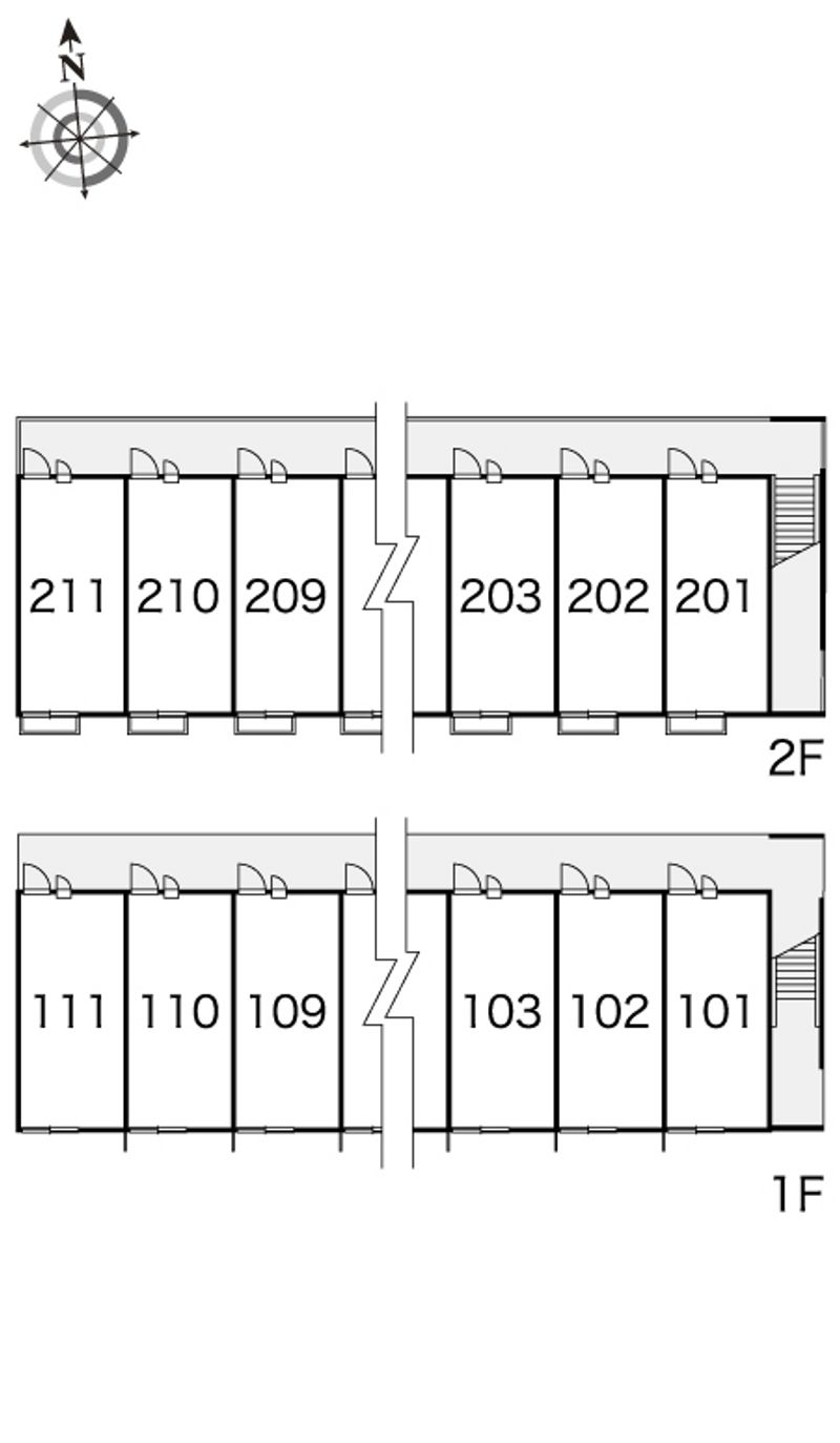 レオパレス新堂Ⅱ 間取配置図
