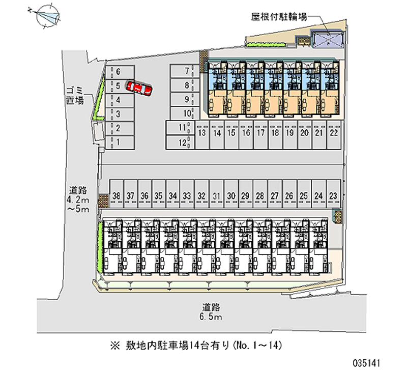 レオパレス稗田前Ⅰ 月極駐車場