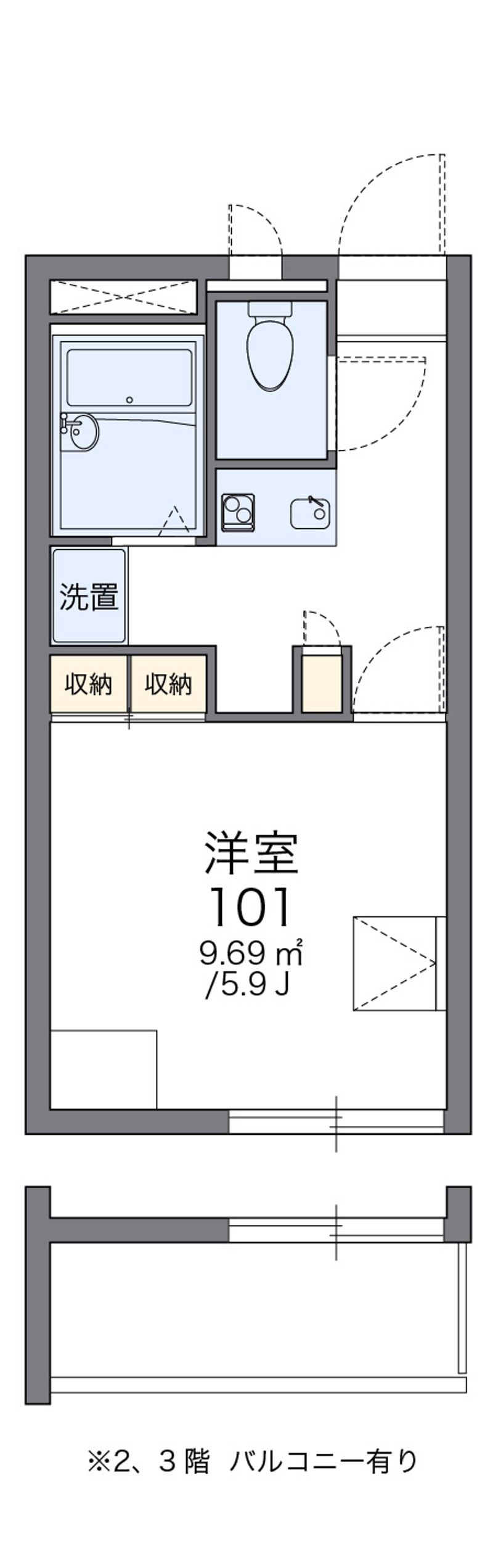 レオパレスシャトー花園 間取図