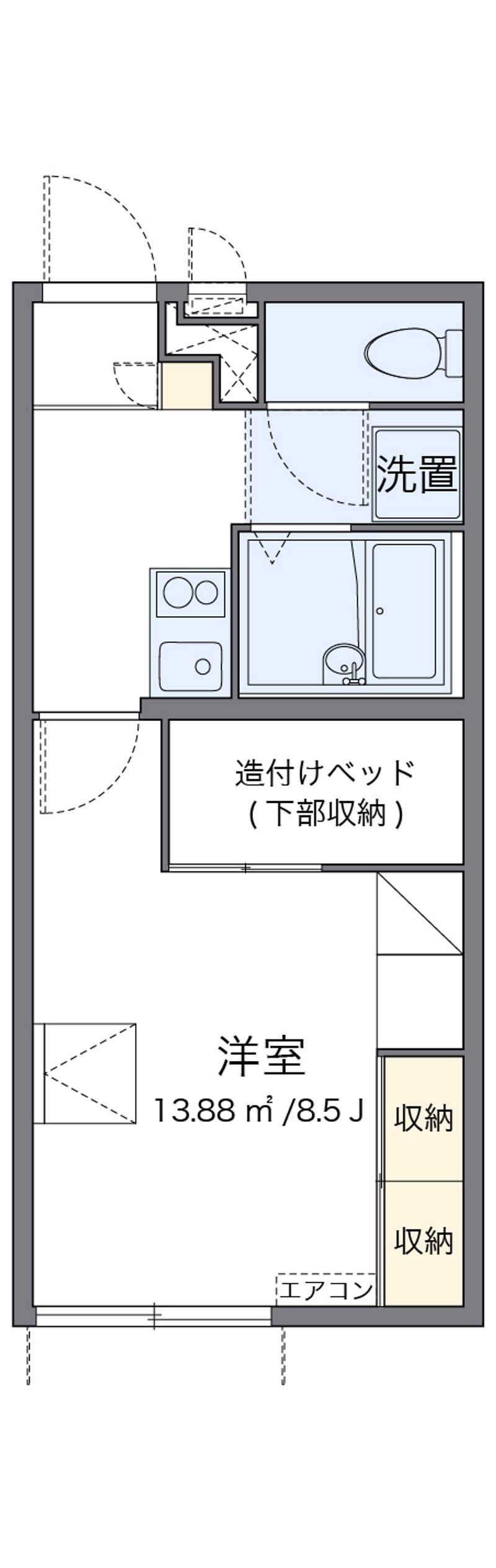 レオパレスリバーサイドアサカＷ 間取図