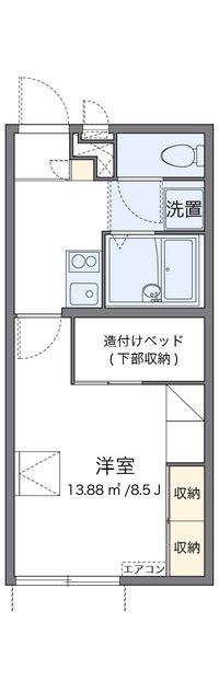 レオパレスリバーサイドアサカＷ 間取り図