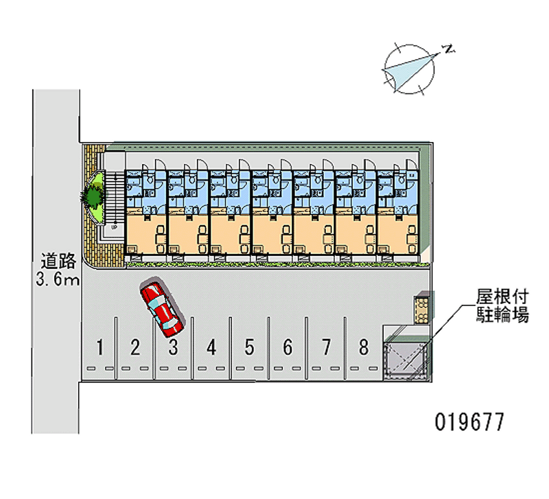 レオパレスシャミール矢田野 月極駐車場