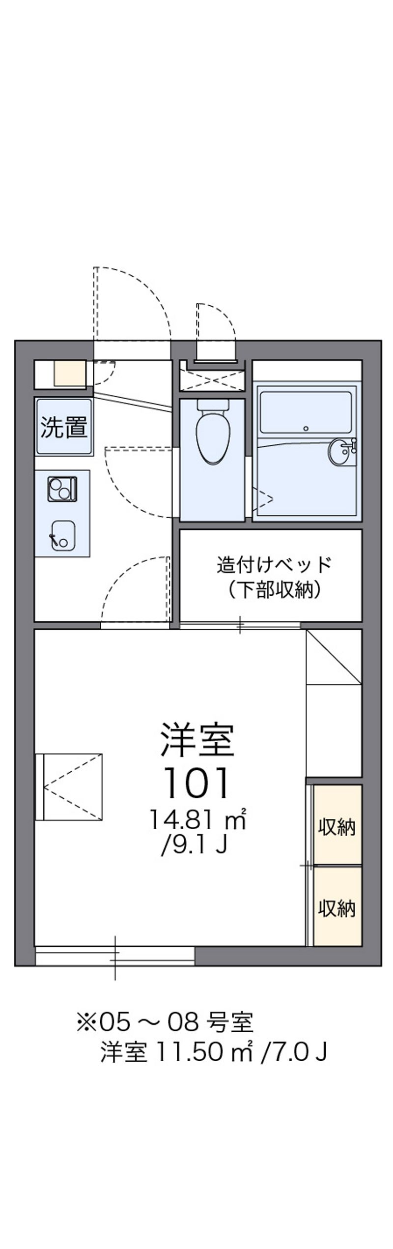 レオパレスグランドゥール横井上 間取図