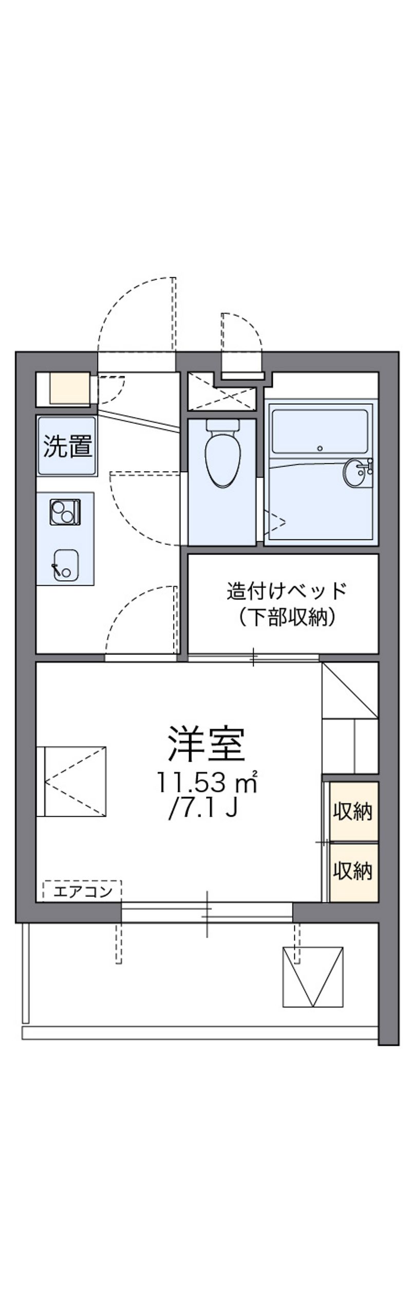 レオパレスハーバーサイドＷ棟 間取り