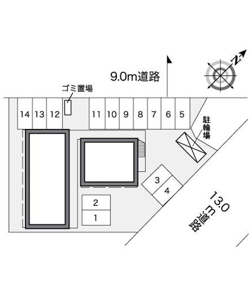レオパレスアドバンス０５ 駐車場