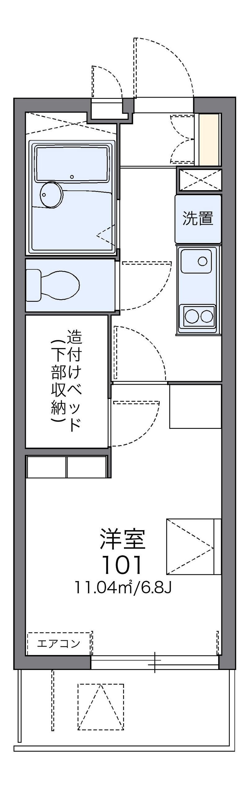 レオパレス八筋町 間取図