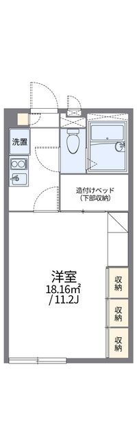 レオパレスエスポアール２番館 間取り図