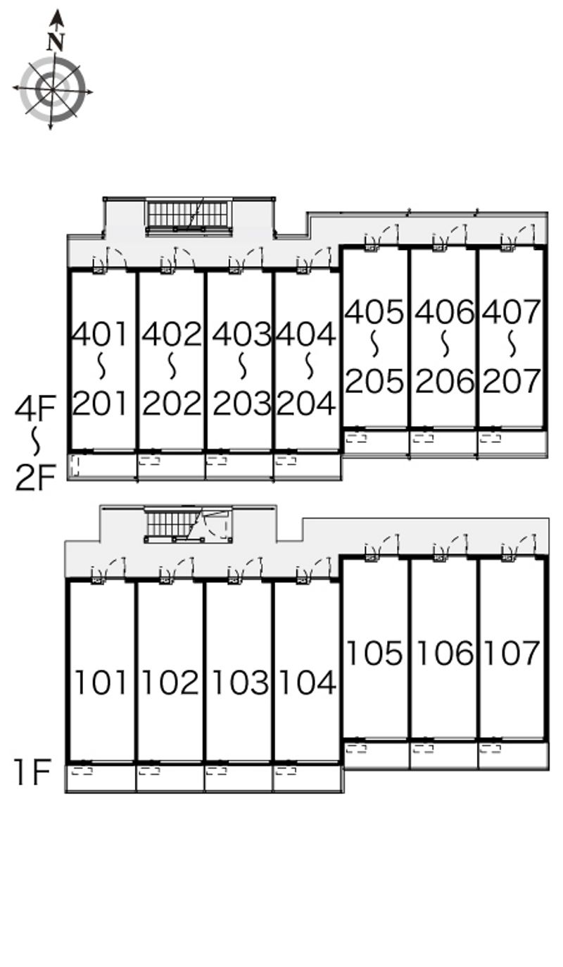 レオパレス西志賀 間取配置図