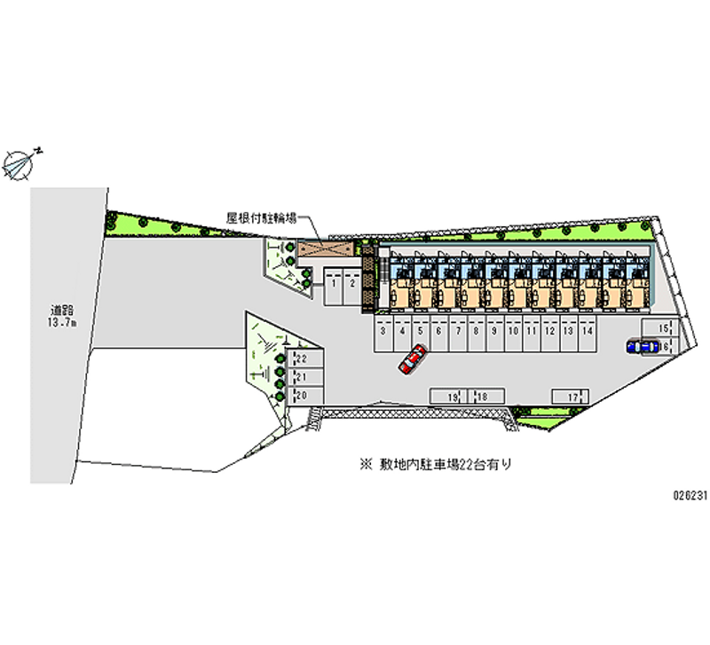 レオパレスＬＵＣＥＮＴＥ鹿校通 月極駐車場