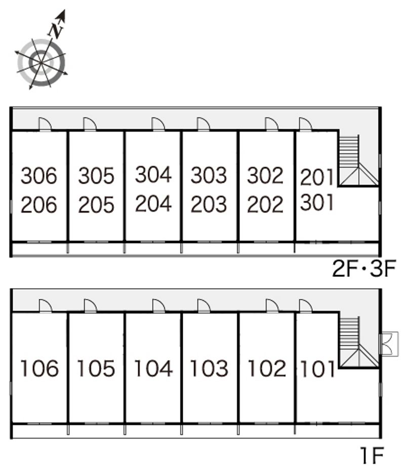 レオパレスホワイトベル 間取配置図