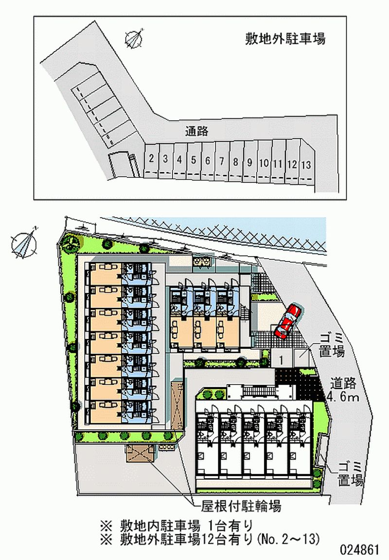 レオパレスノヴェル 月極駐車場