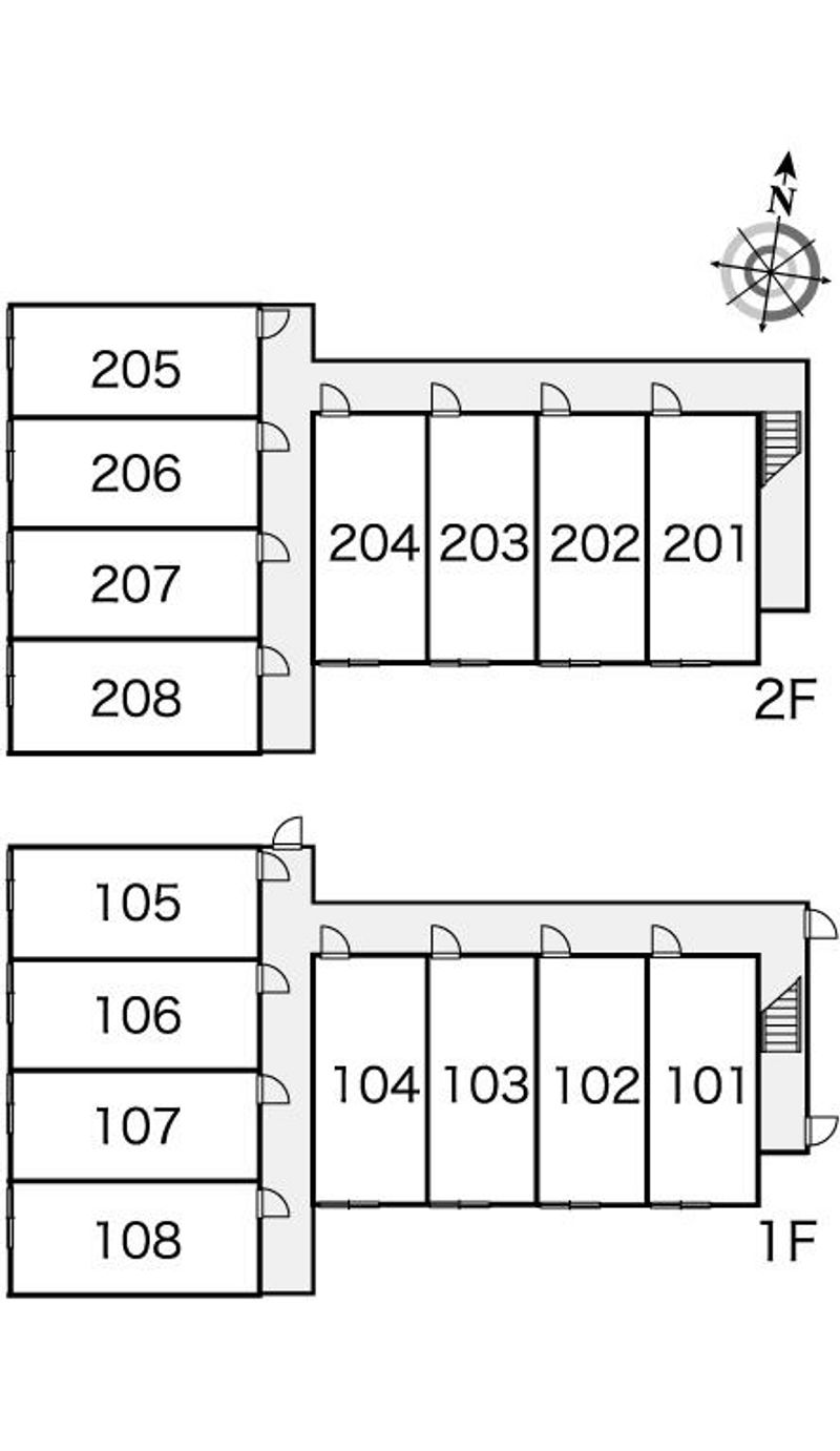 レオパレスメムロⅡ 間取配置図
