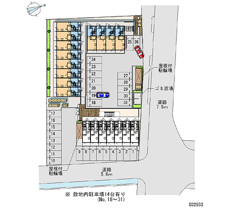 レオパレス博多豊Ⅱ 月極駐車場