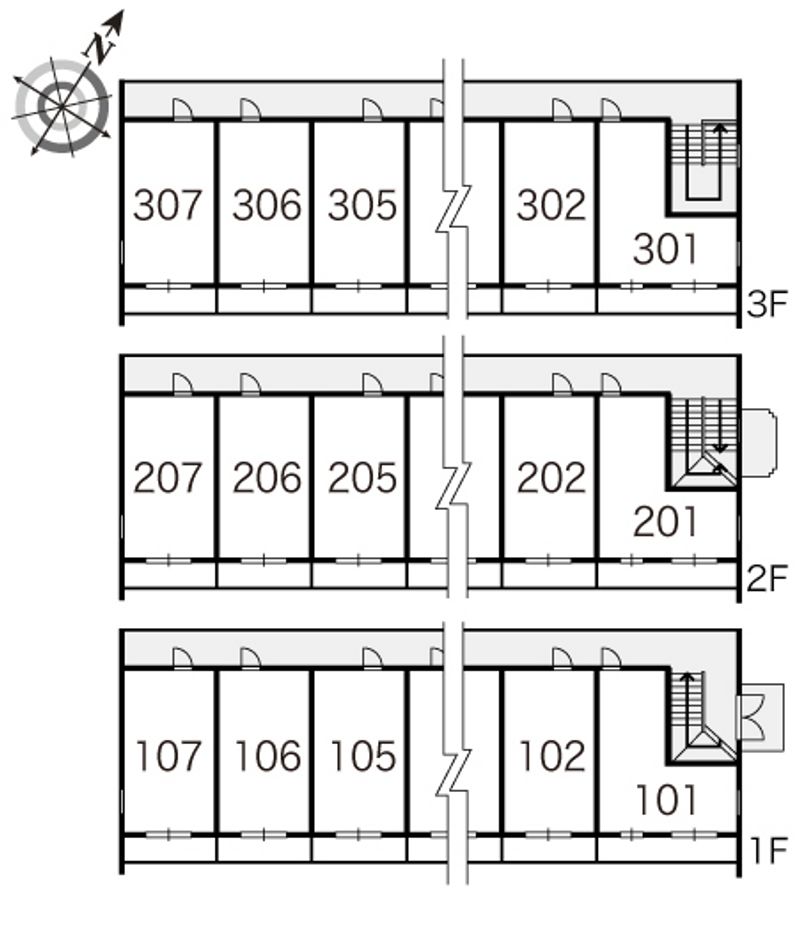 レオパレス綾園 間取り配置図