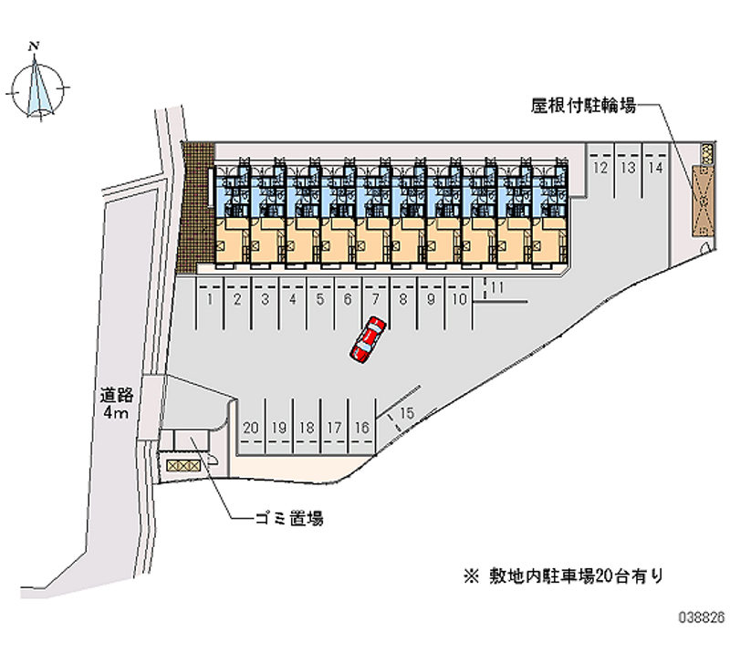 レオパレスＮＡＫＡＢＵＳＡ 月極駐車場