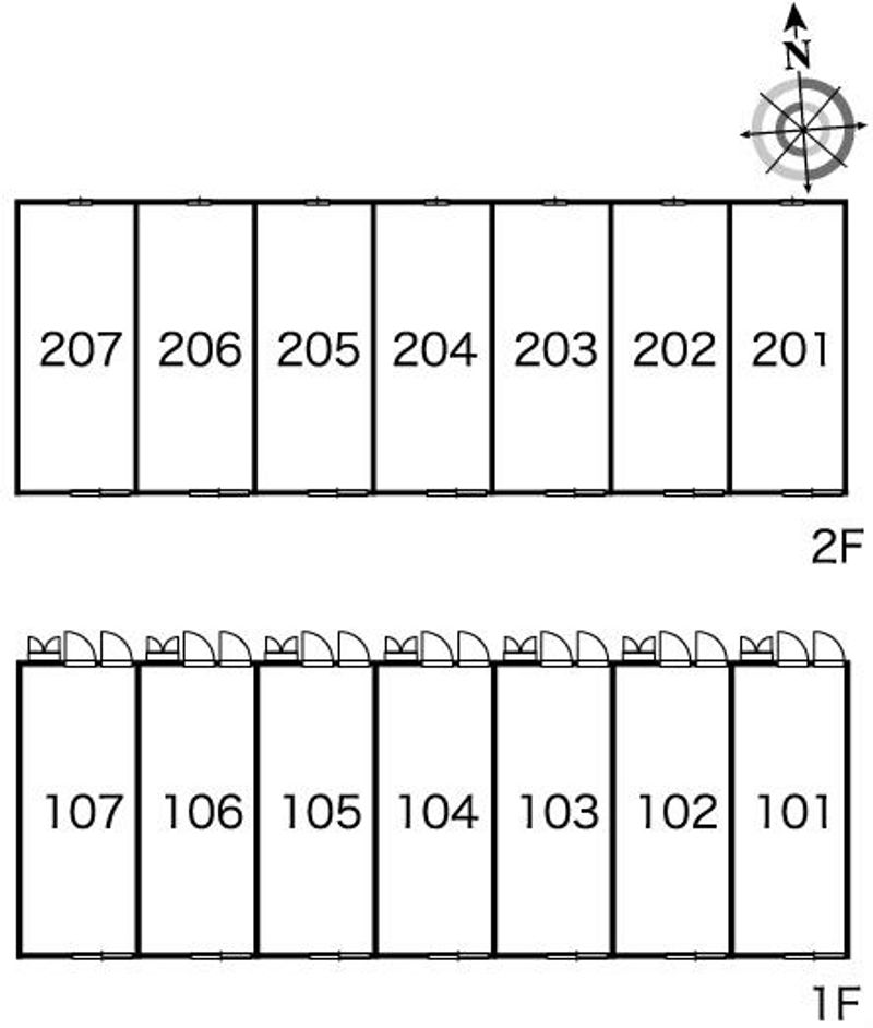 レオパレスフォンティーヌ　北 間取配置図