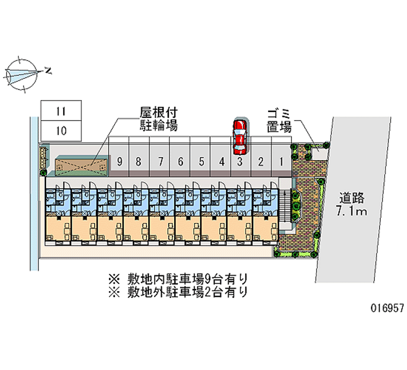 16957 Monthly parking lot