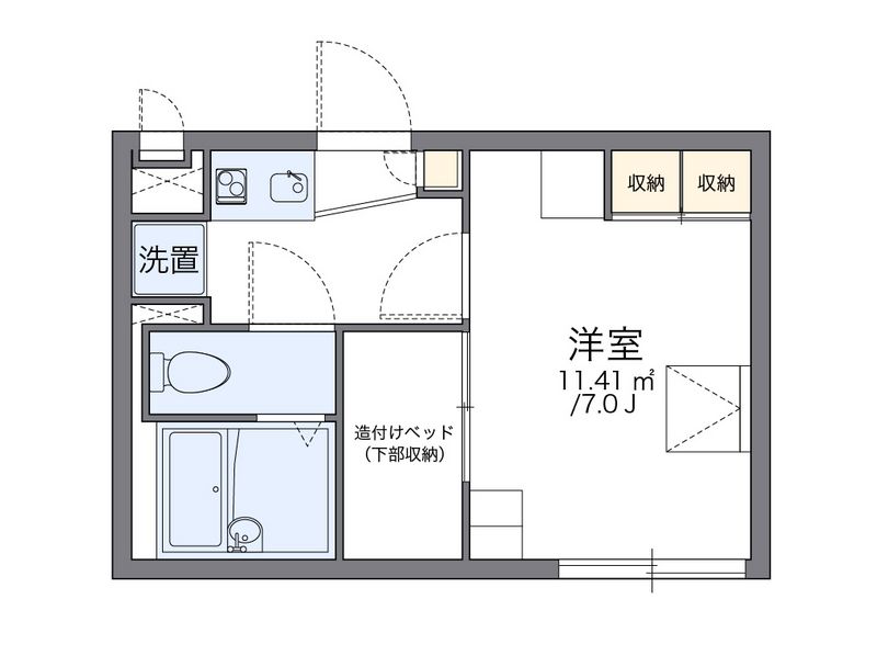 レオパレスタウンコート北田辺Ⅱ 間取り