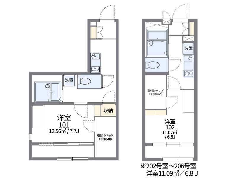 レオパレスオトーヌ 間取図