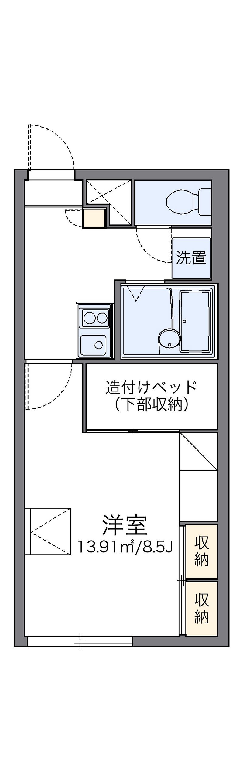 レオパレス若草 間取図