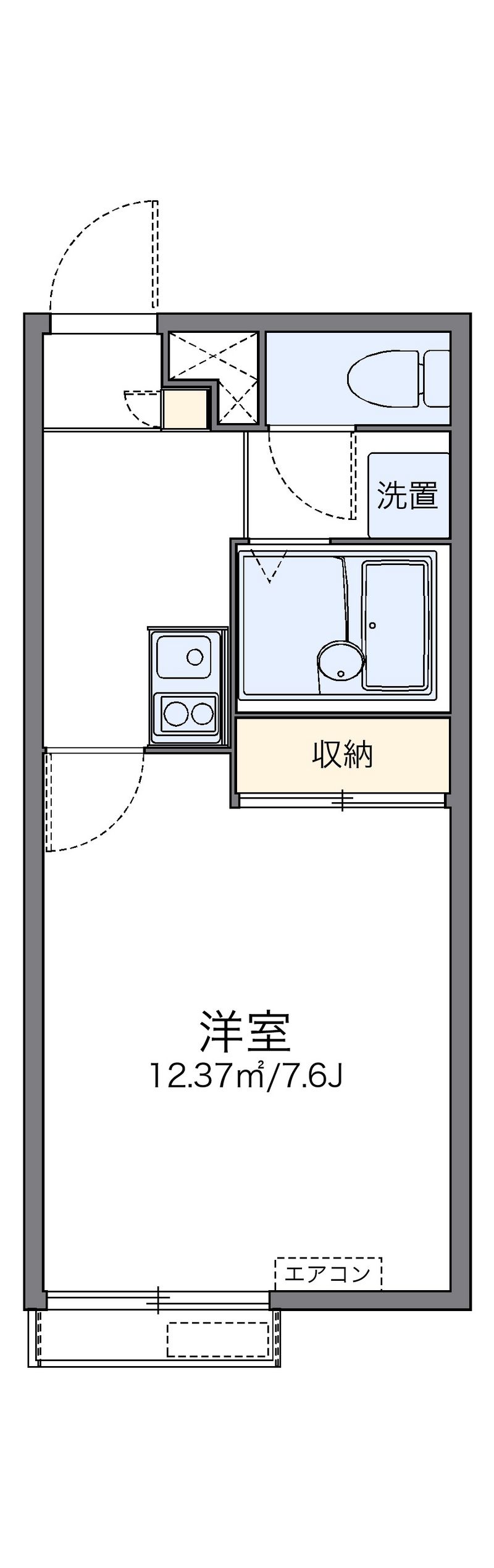 レオパレスエムエイチ　コート 間取図