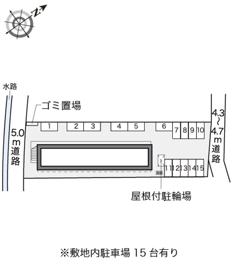 レオパレスフローラ松岡 駐車場