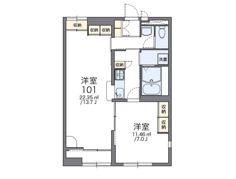 レオパレスエバーグリーン 間取図