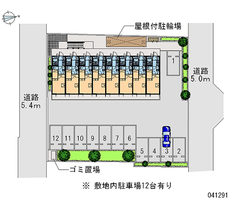 レオパレスリラ大南 月極駐車場