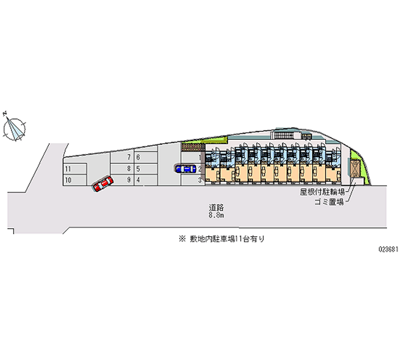 レオパレスハピネス 月極駐車場