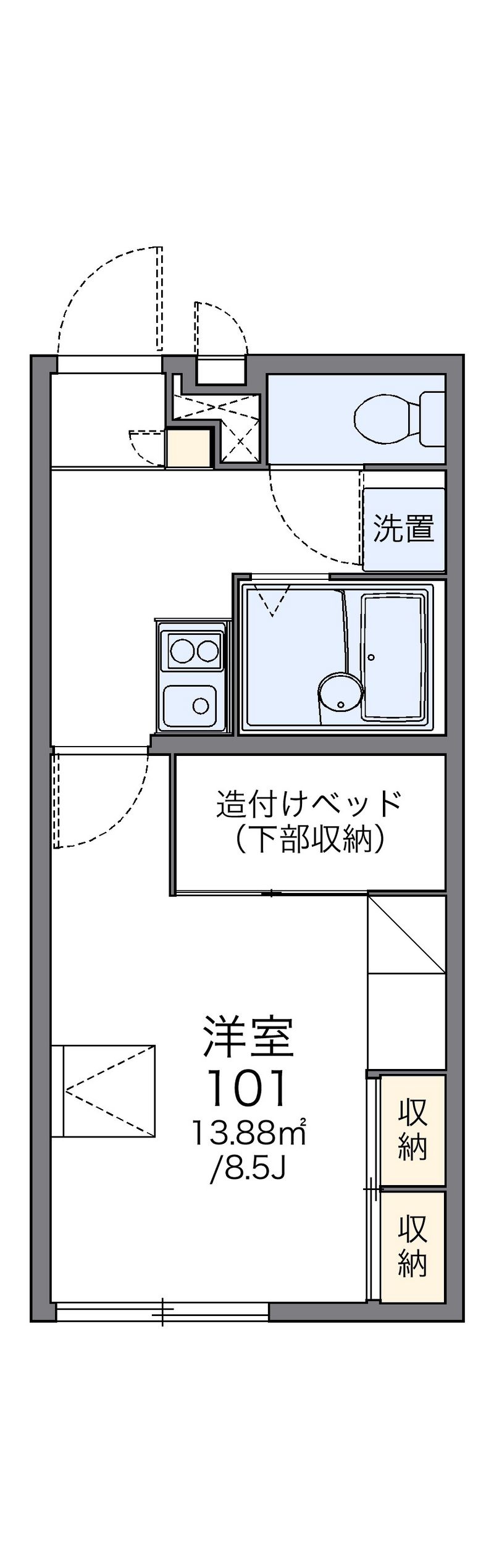レオパレスブルーウィローⅡ 間取図