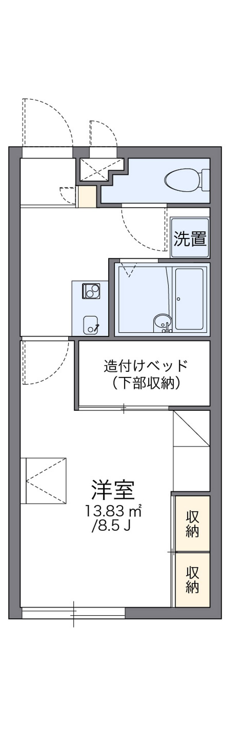 レオパレスゆがふ 間取図