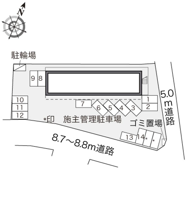 レオパレスＴ．コーポ深川 駐車場