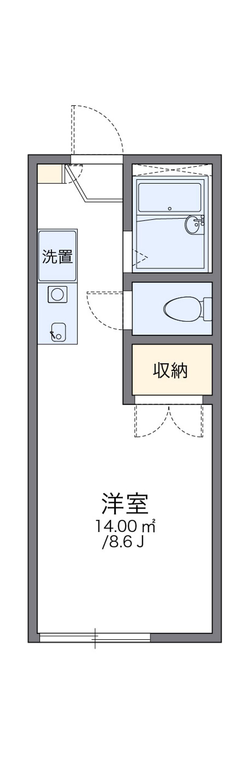 レオパレスリバーサイド染地 間取図