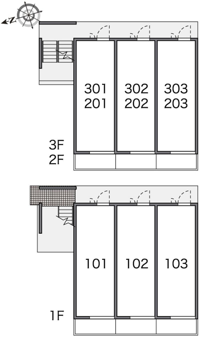 レオパレスルミエール筒井 間取配置図