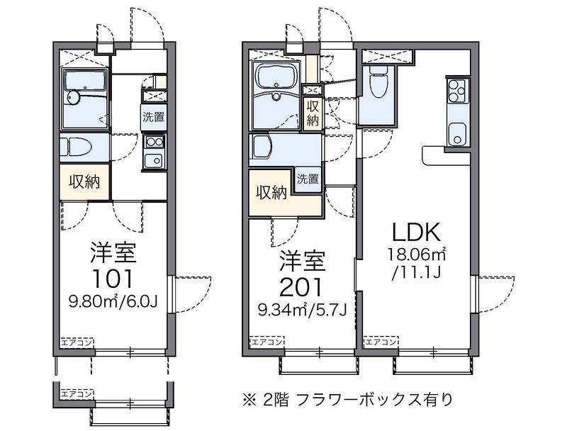 レオパレスプリムヴェール 間取図