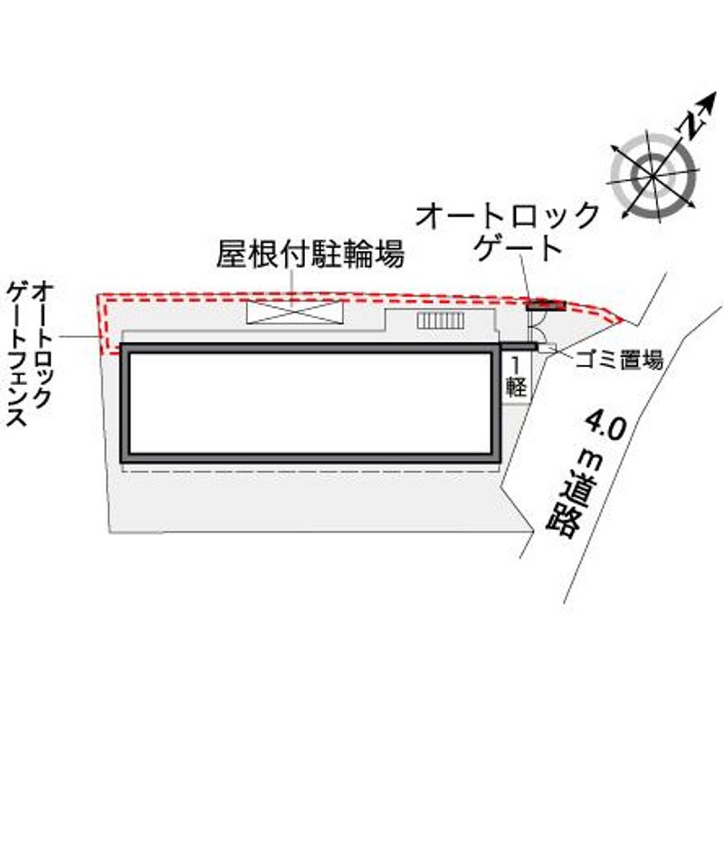 レオパレスコンパル唐湊　弐番館 配置図