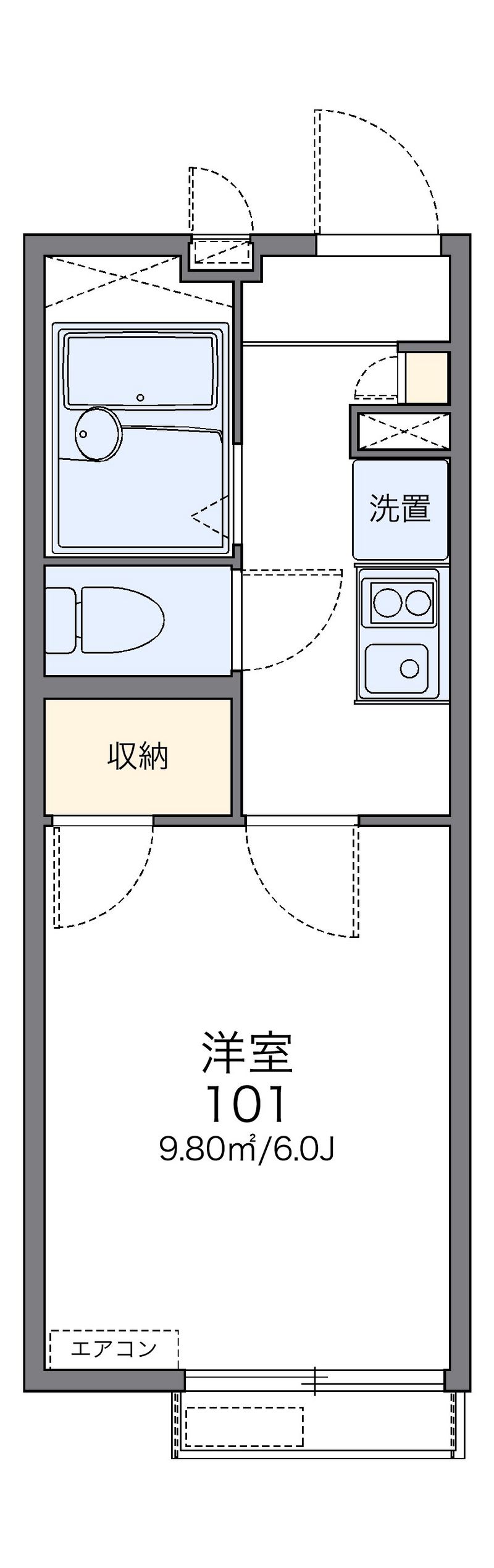 レオパレスサンフォレスト嵐 間取図