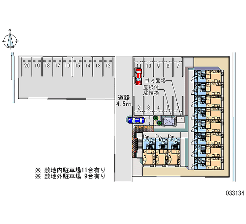 レオパレス東新庄 月極駐車場