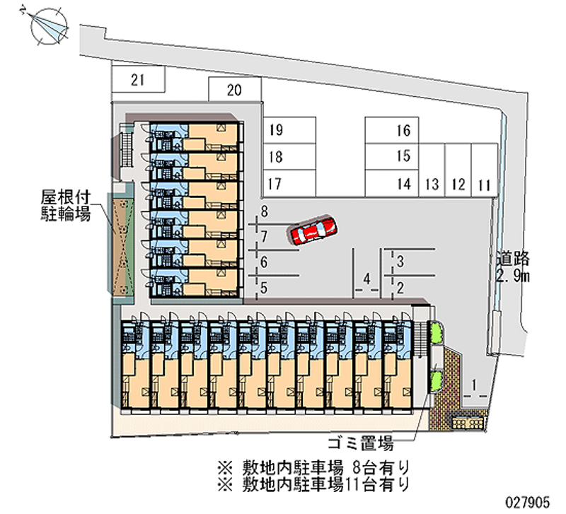 レオパレスコンフォート東野 月極駐車場