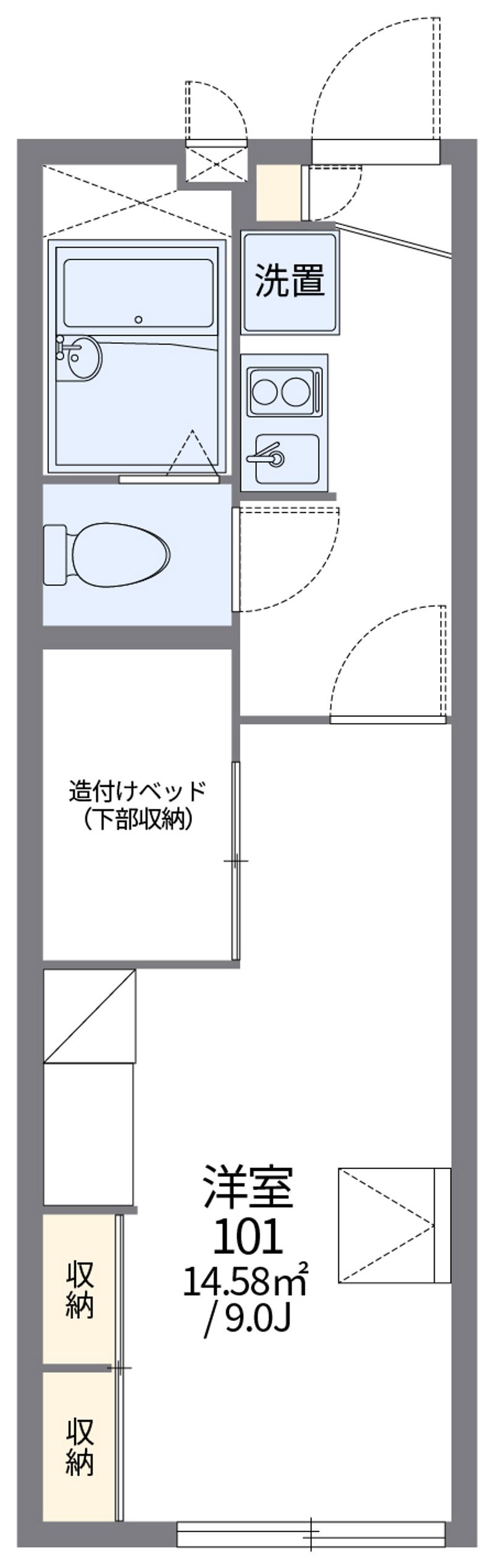 レオパレスアクシス西伊倉 間取図