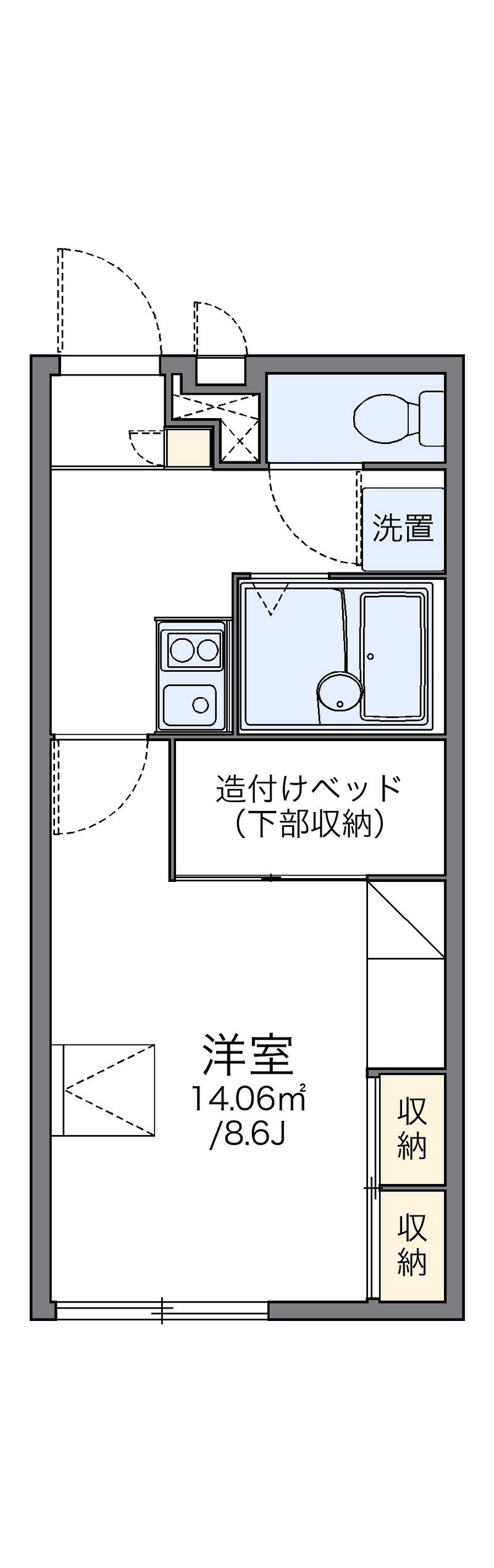 レオパレスパールアケノ第５ 間取図